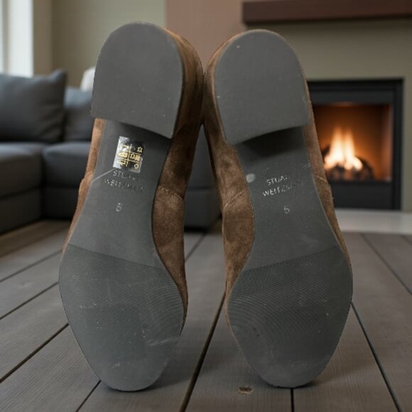 Stuart Weitzman Women's Tieland Brown Suede Over the Knee Boots - Size 5 - Picture 7 of 10